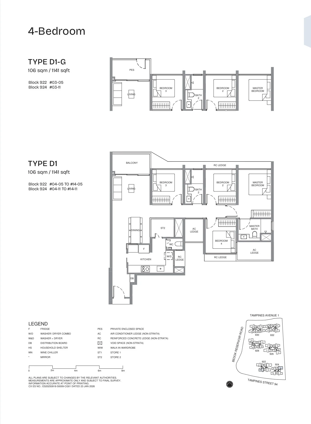 Pinery Residences floor plan — D1 / D1-G