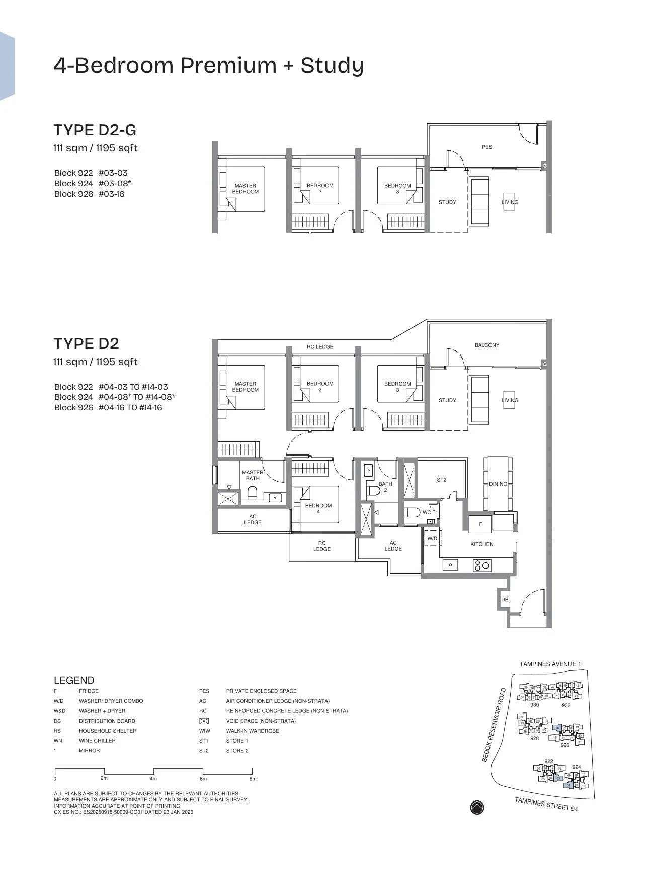 Pinery Residences floor plan — D2 / D2-G