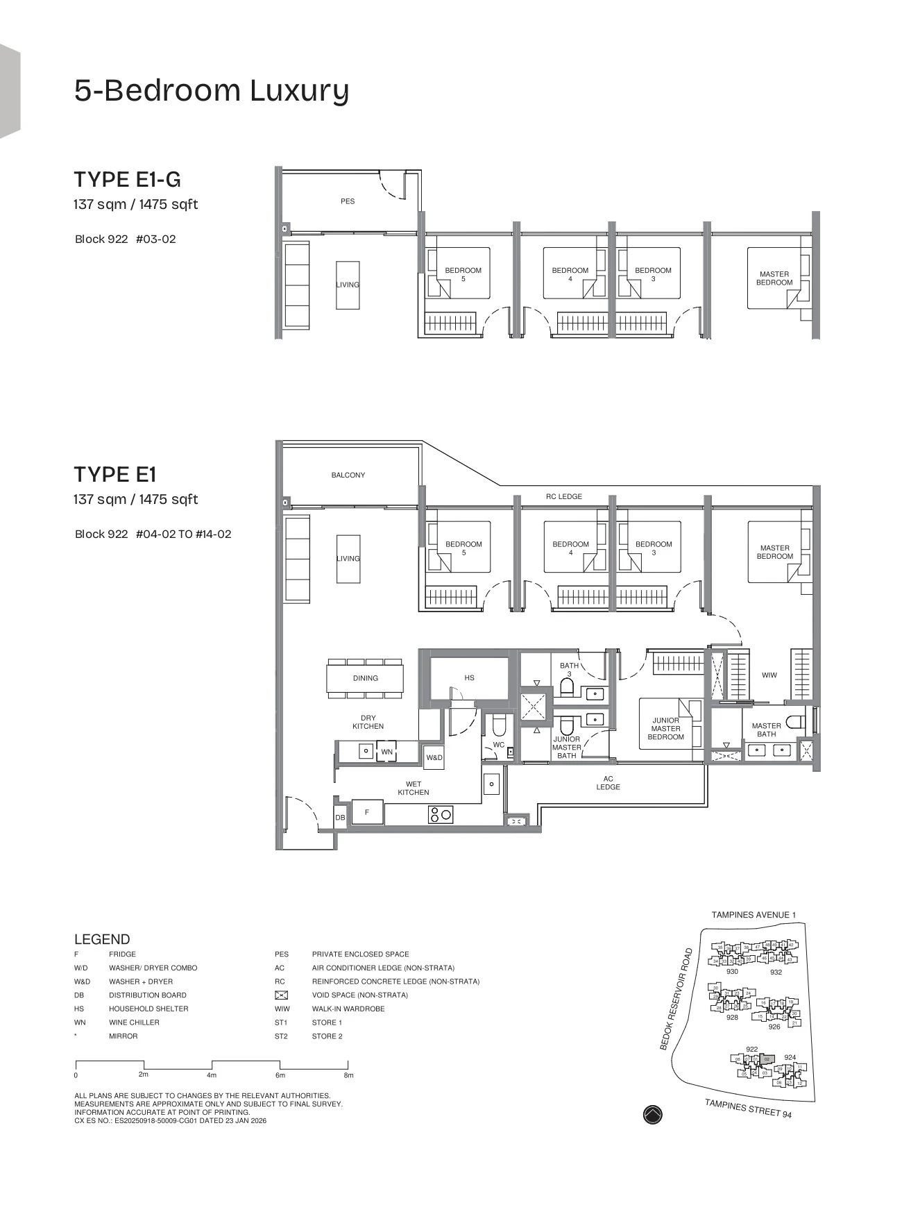 Pinery Residences floor plan — E1 / E1-G