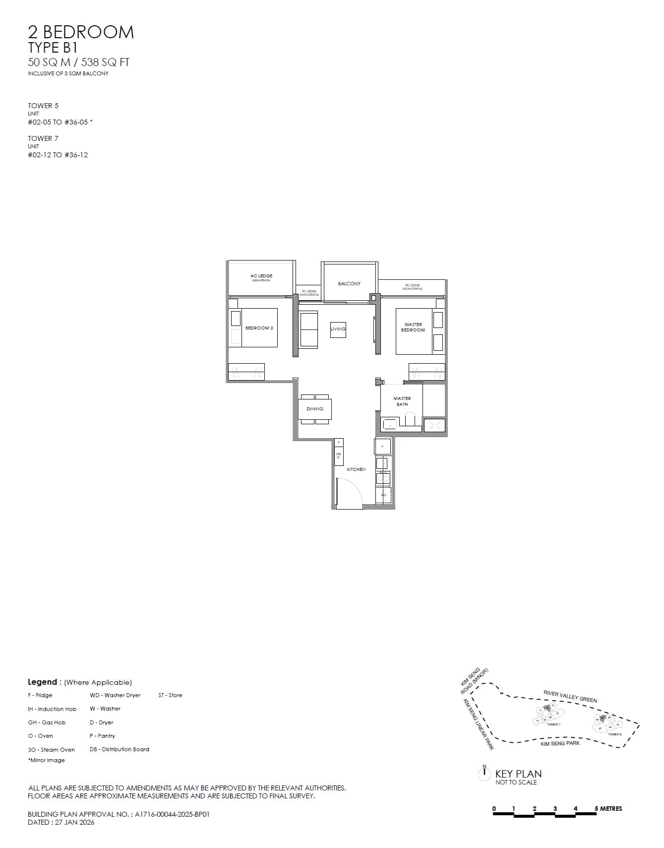 River Modern floor plan — B1