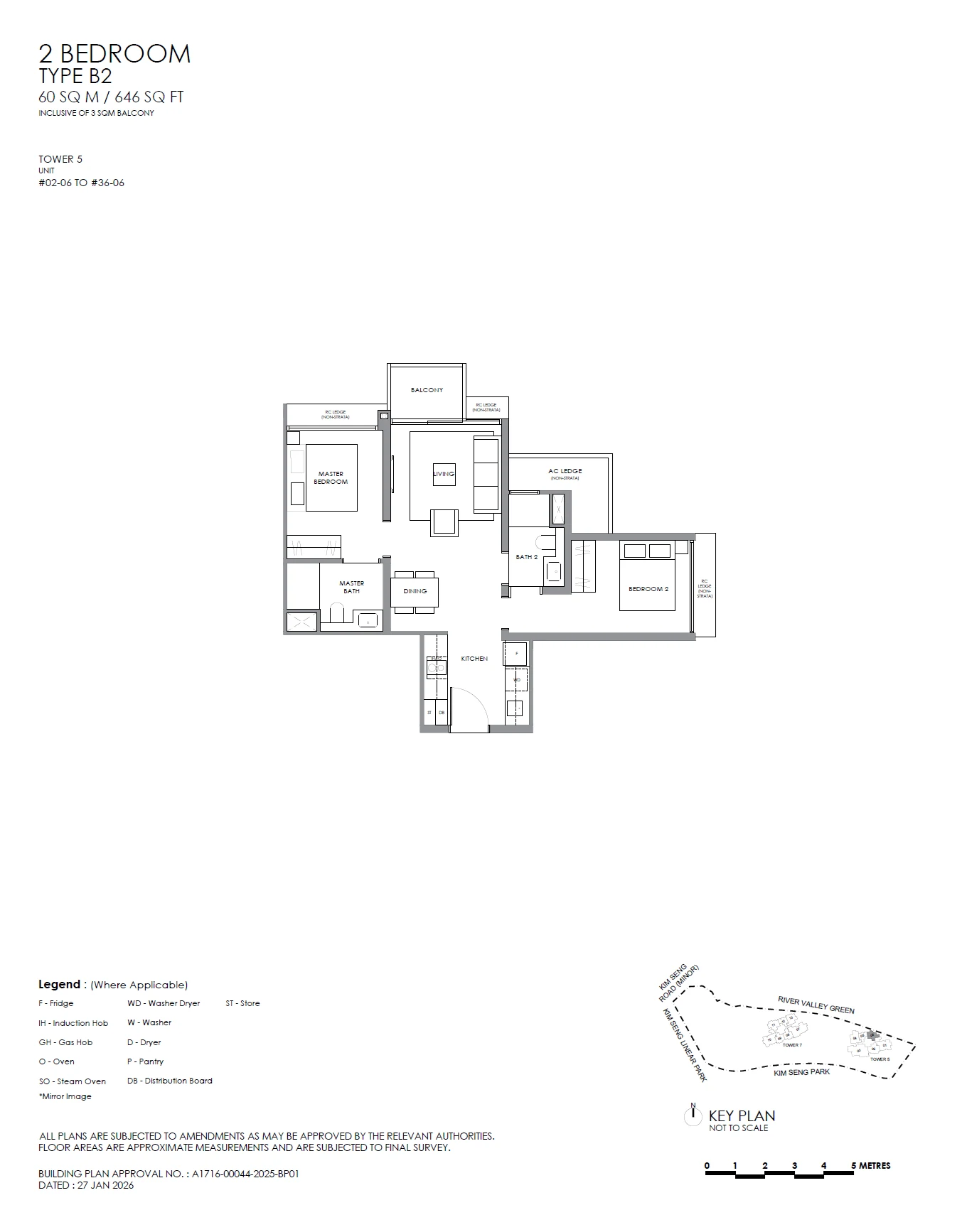 River Modern floor plan — B2
