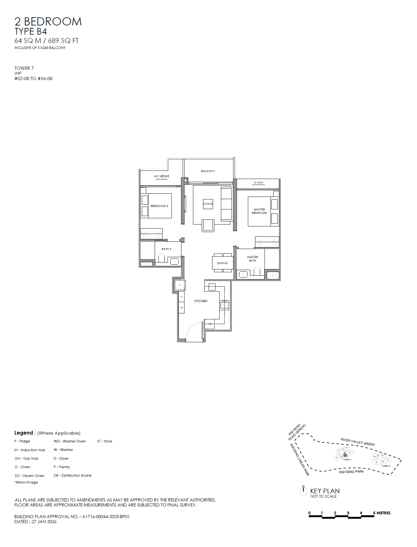 River Modern floor plan — B4