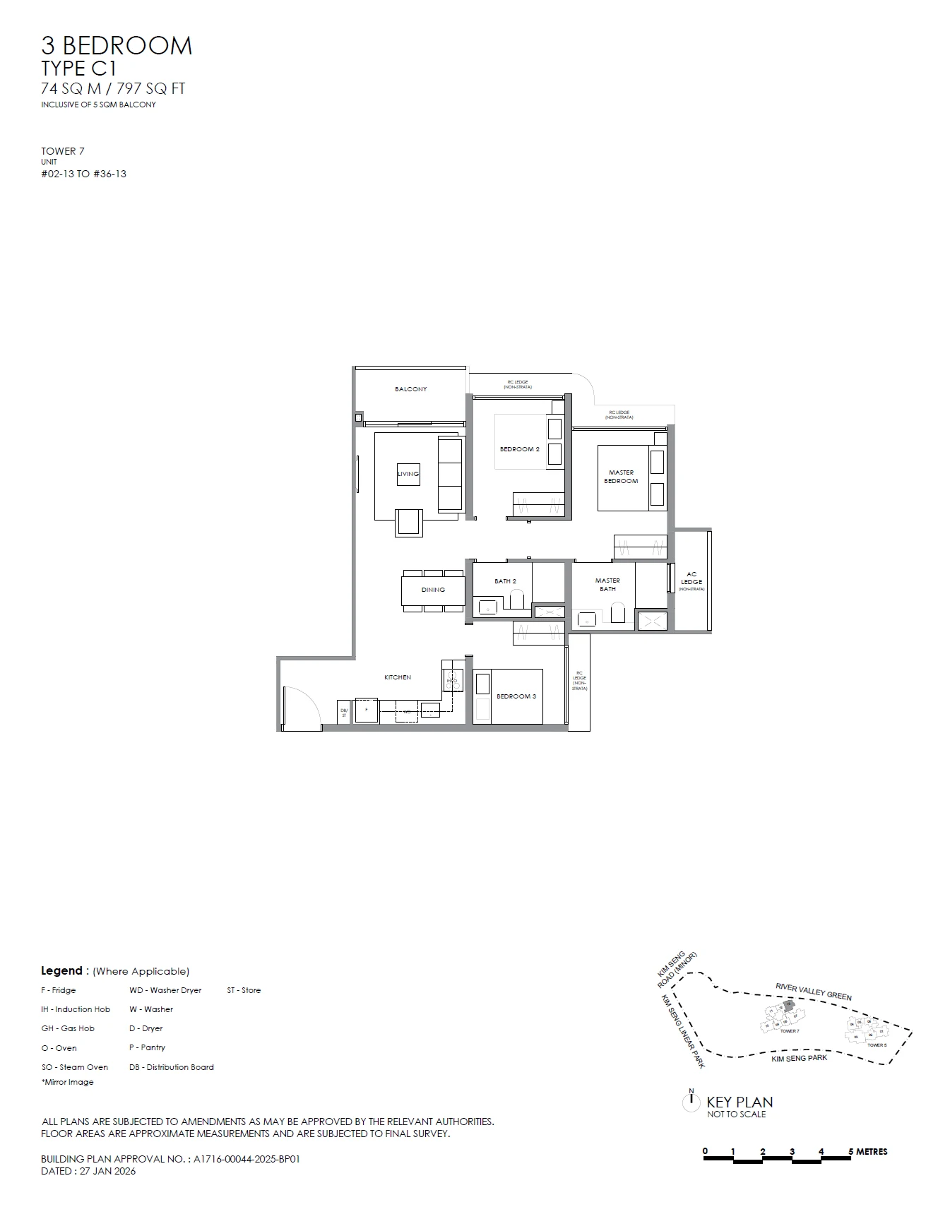 River Modern floor plan — C1
