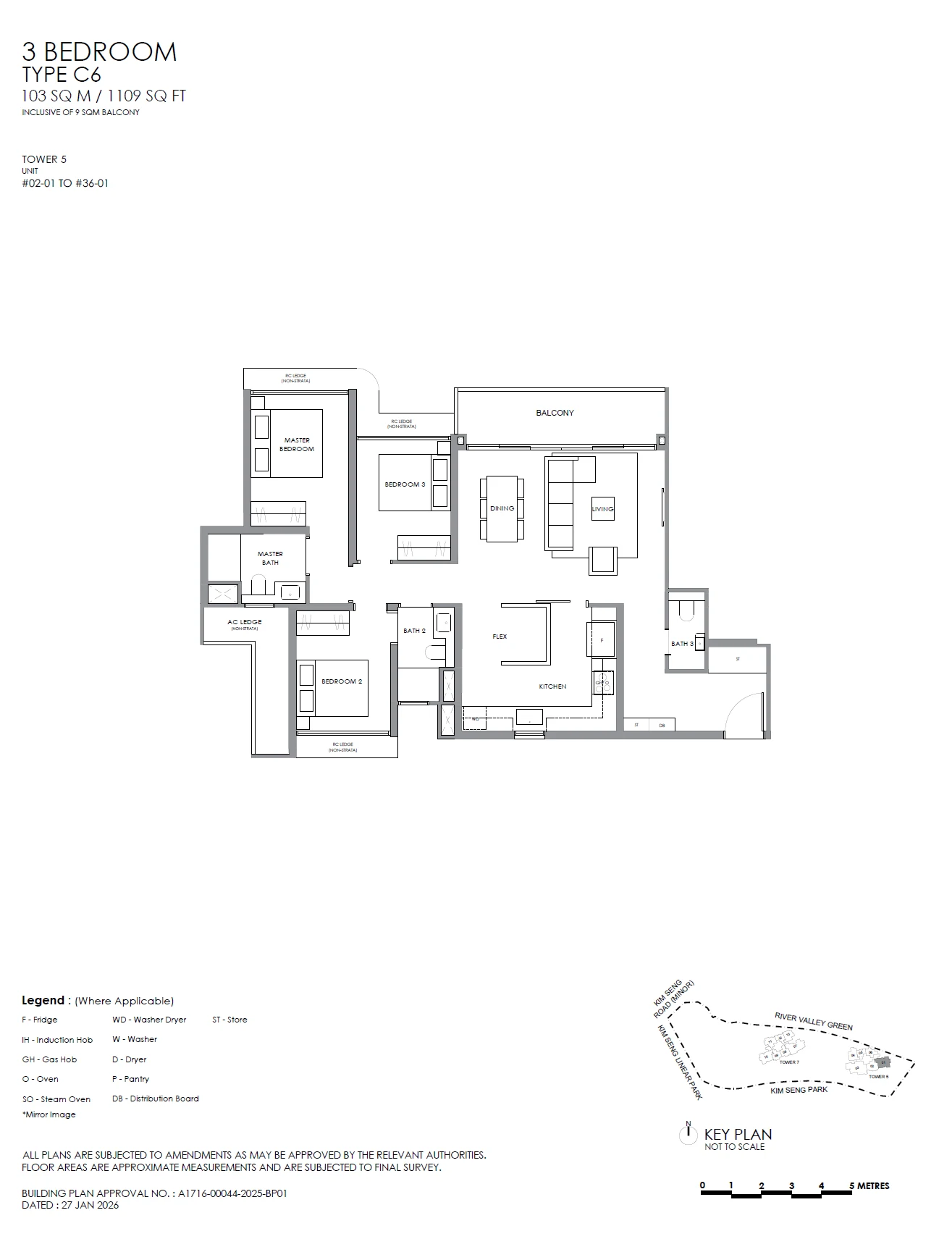 River Modern floor plan — C6