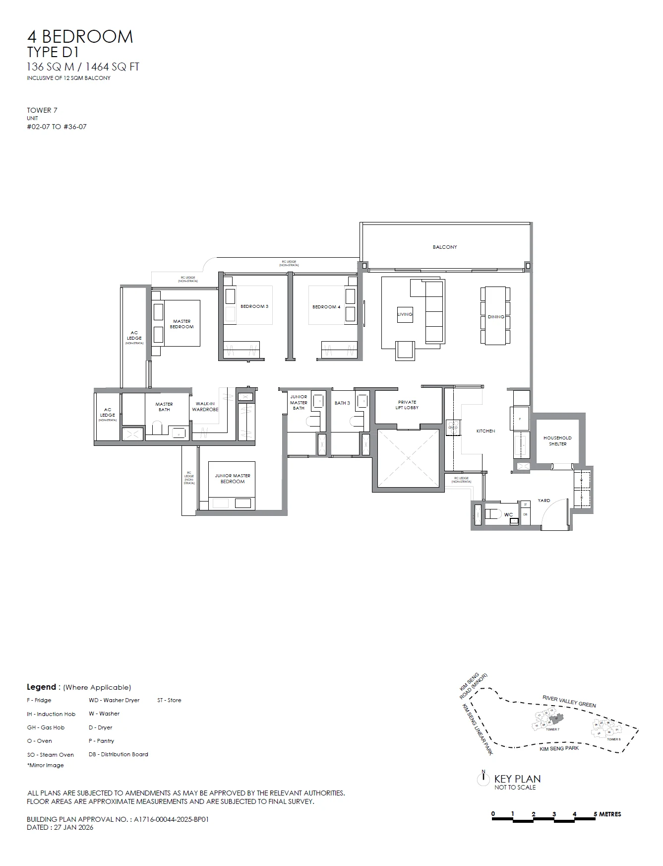 River Modern floor plan — D1
