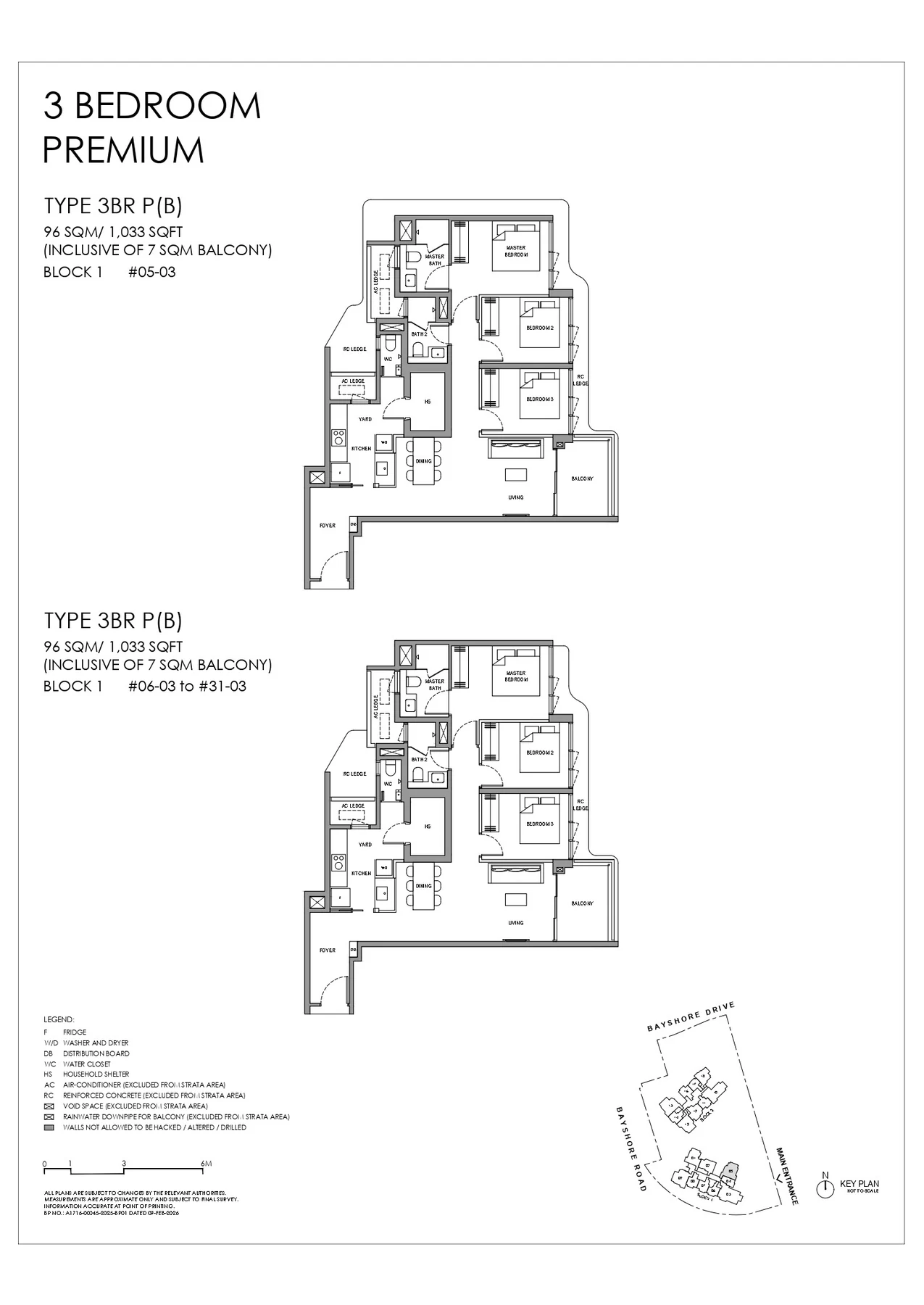 Vela Bay floor plan — 3BR P(B)