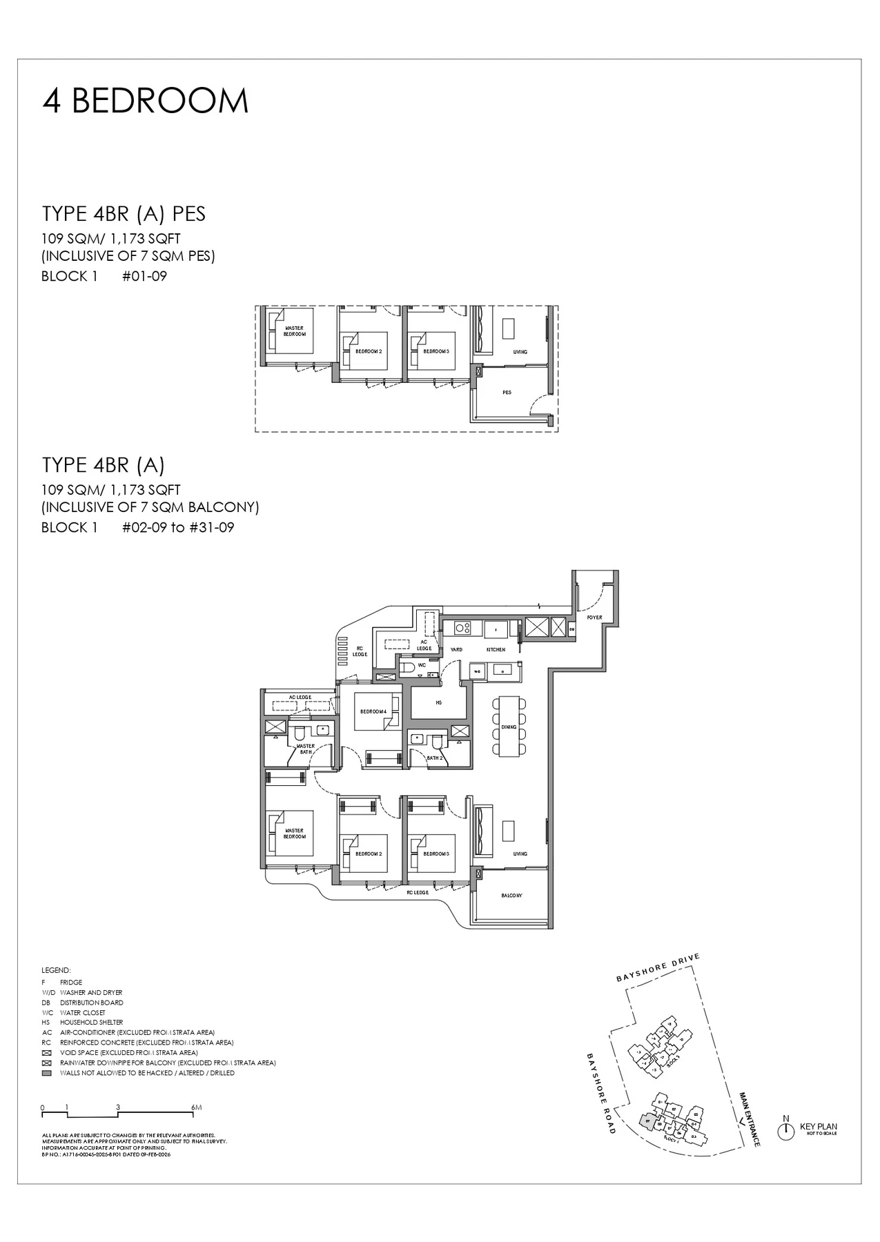 Vela Bay floor plan — 4BR (A) / (A) PES