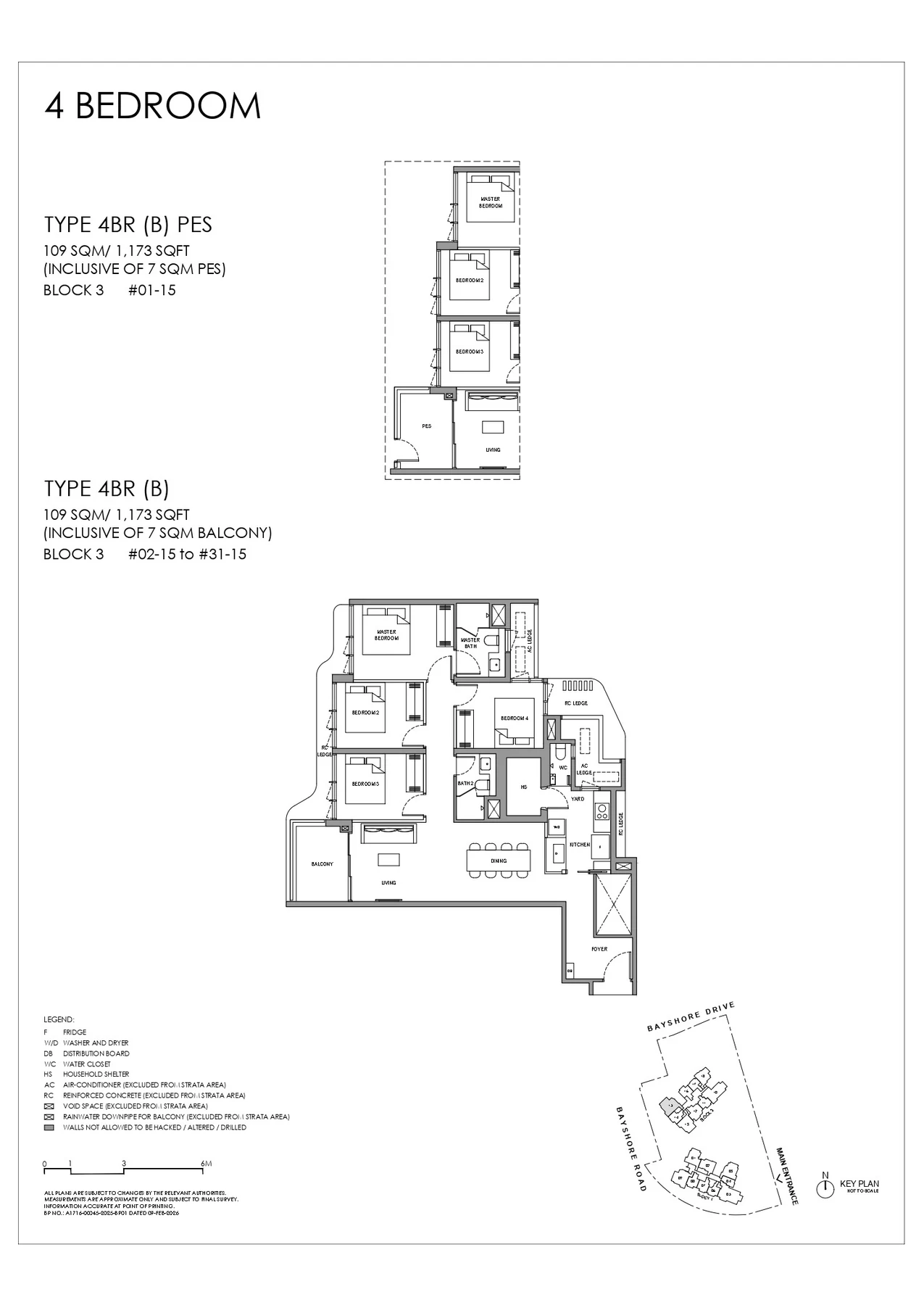 Vela Bay floor plan — 4BR (B) / (B) PES